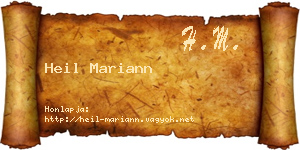 Heil Mariann névjegykártya
